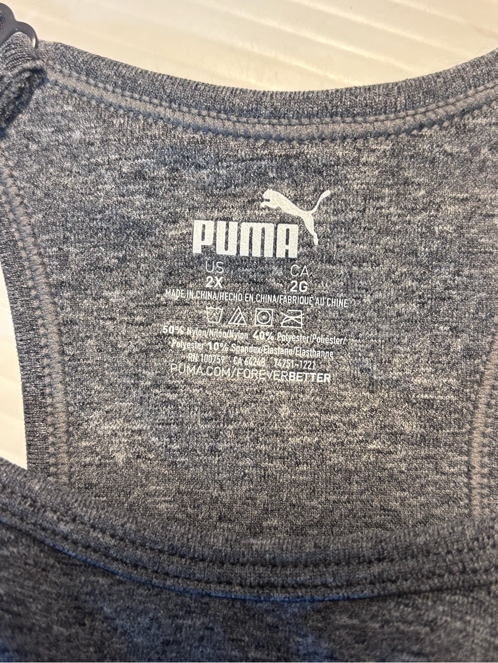 NWT Puma Sports Bra Grey 2X - Picture 8 of 8